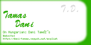 tamas dani business card